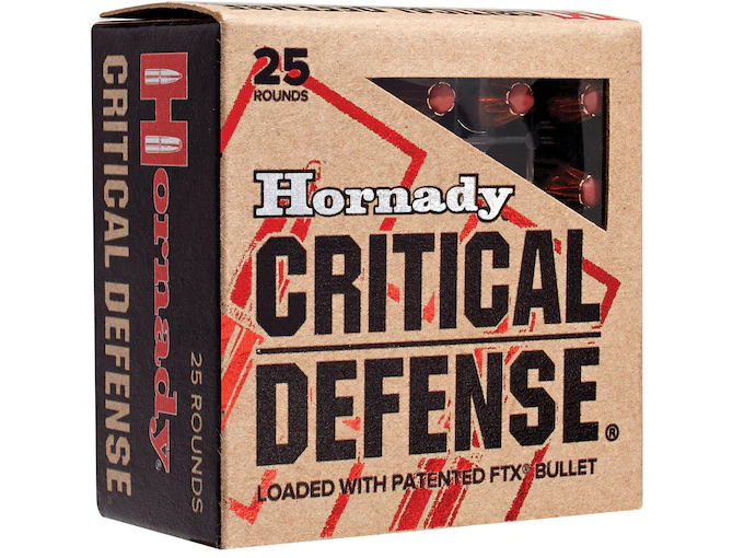 Hornady Critical Defense 9mm Luger Ammo 115 Grain Hornady FTX Polymer Tip Box of 200 rounds